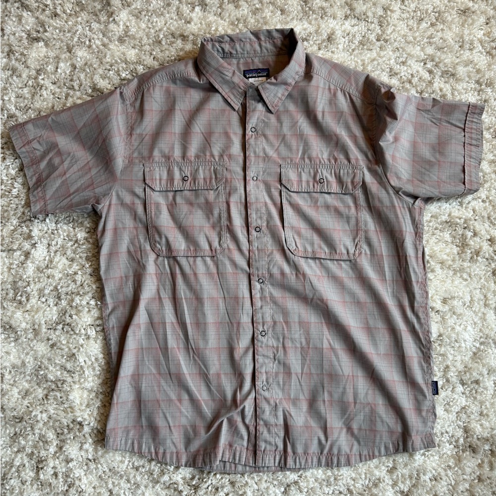 Patagonia Men's Nylon Snap Short Sleeve Button Down Shirt